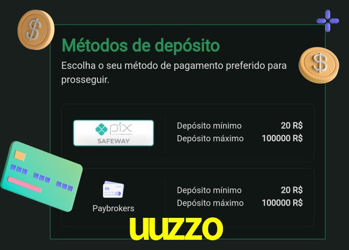 O cassino uuzzo oferece uma grande variedade de métodos de pagamento